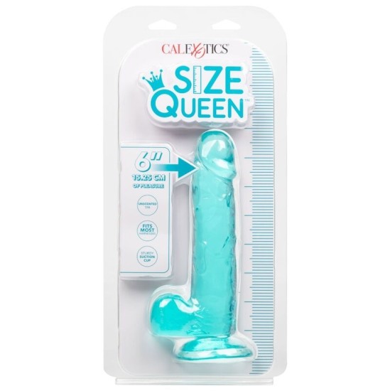 California Exotics CALEX DYDIS QUEEN DILDO - MĖLYNAS 15,3 CM