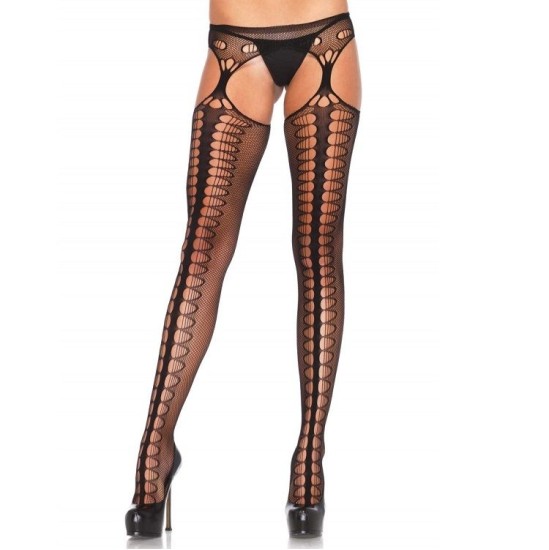 Leg Avenue Hosiery LEG AVENUE zeķbikses AR PRIEKŠVIETNI EKSKLUZĪVI MELNĀ