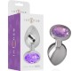 Intense Anal Toys INTENSE - METAL ALUMINUM ANAL PLUG WITH VIOLET GLASS SIZE S