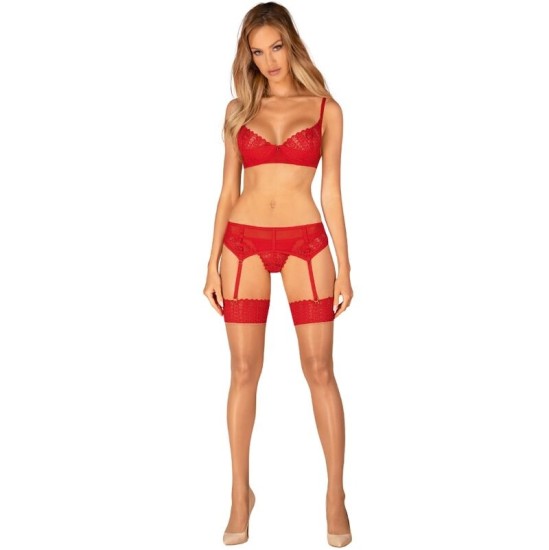 Obsessive Garter & Stockings OBSESSIVE - INGRIDIA STOCKINGS RED XS/S