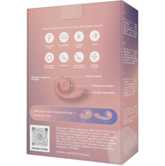 Snail Vibe GIZI DUAL STIMULATOR PINK