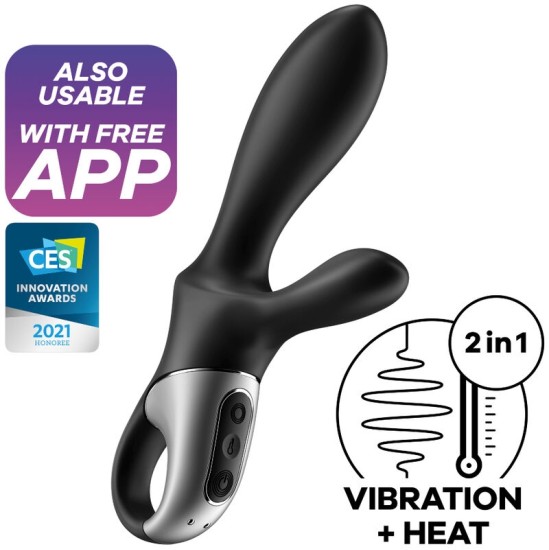 Satisfyer Connect APMIERINĀTĀJS — HEAT CLIMAX+ ANĀLĀ VIBRATORA APP BLACK