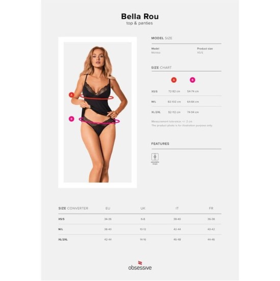 Obsessive Sets OBSESSIVE - BELLA ROU TOOP & PANTIES XS/S