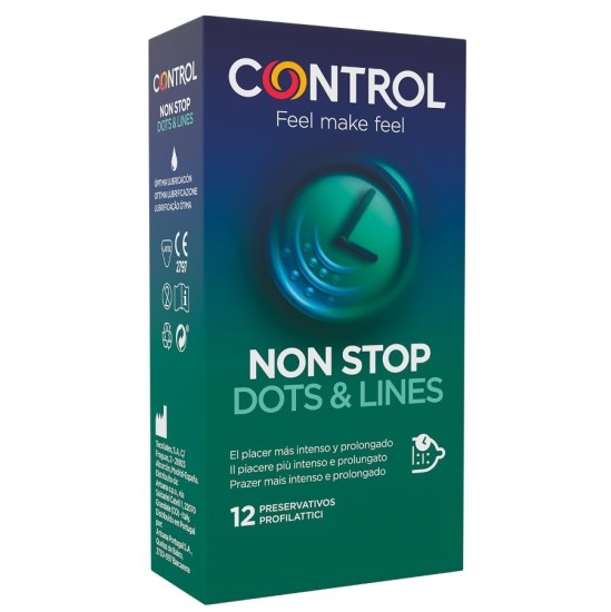 Control Condoms КОНТРОЛЬНЫЕ ПРЕЗЕРВАТИВЫ NONSTOP ТОЧКИ И ЛИНИИ 12 ЕДИНИЦ