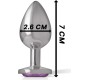 Intense Anal Toys INTENSE - METAL ALUMINUM ANAL PLUG WITH VIOLET GLASS SIZE S