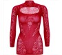 Leg Avenue Dresses LEG AVENUE - MINI DRESS WITH LACE LONG SLEEVE RED