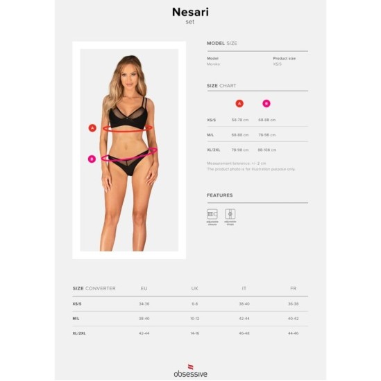 Obsessive Sets OBSESSIVE - NESARI RINKINYS DU DALIS XS/S