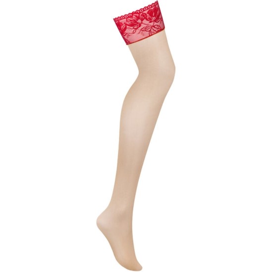 Obsessive Garter & Stockings OBSESSIVE - LACELOVE KOJINĖS RED XS/S