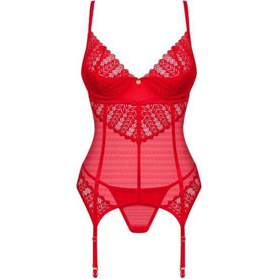 Obsessive Corsets OBSESSIVE - INGRIDIA KORSET & THONG RED XS/S