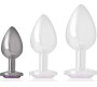 Intense Anal Toys INTENSE - METAL ALUMINUM ANAL PLUG WITH VIOLET GLASS SIZE S