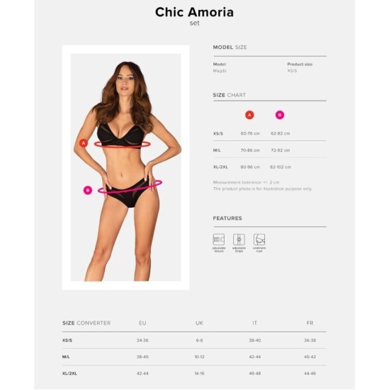 Obsessive Sets НАБОР «OBSSESSIVE» CHIC AMORIA 2 ПРЕДМЕТА XS/S