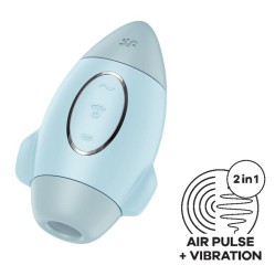 Satisfyer Mission Control Clit Sucker ja Vibe Blue