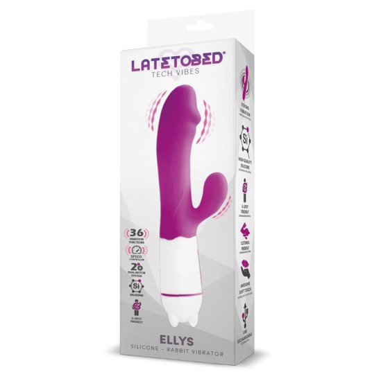 Latetobed Ellys USB Vibration 36 Funkcijas Silikona violets