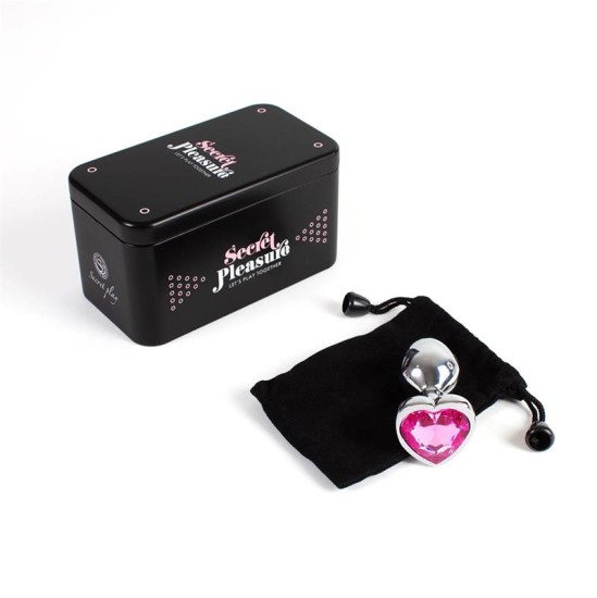 Secret Play Fuksia südamega metallist tagumikupistik, suurus S