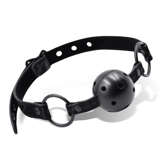 Black Sapphire Elpojoša Gag Ball Sapphire Vegan Leather