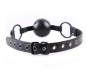 Black Sapphire Kvėpuojanti Gag Ball Sapphire Vegan Oda