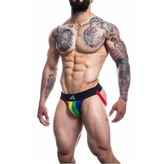 Cut4Men Stripe-Pride Jockstrap Pride Flag