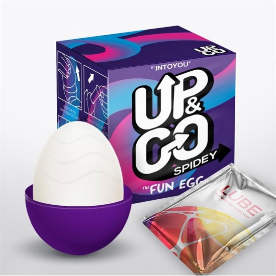 Up&Go Spidey Masturbator Egg elastingas silikoninis violetinis