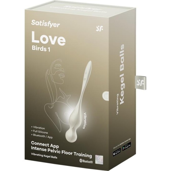 Satisfyer Love Birds 1 шарики Кегеля с приложением белого цвета