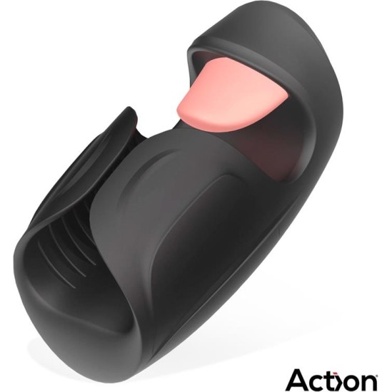 Action Kubex Masturbator with Licking Tongue, Pulsation and Vibration