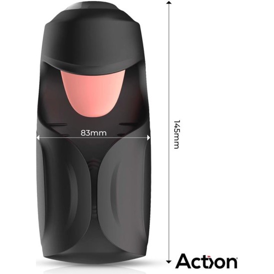 Action Kubex Masturbator with Licking Tongue, Pulsation and Vibration