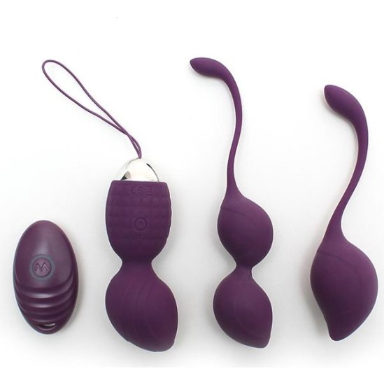 Rimba Toys Vibrating Kegel Ball Set Remote Control Rimini Purple