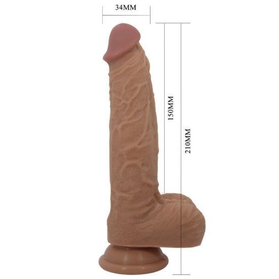 Baile Dildos PRETTY LOVE - JONATHAN SILICONE DILDO 3 VIBRATIONS + 3 ĮDĖJIMO MATAVIMAI NUOTOLINIO PULTAS 21 CM