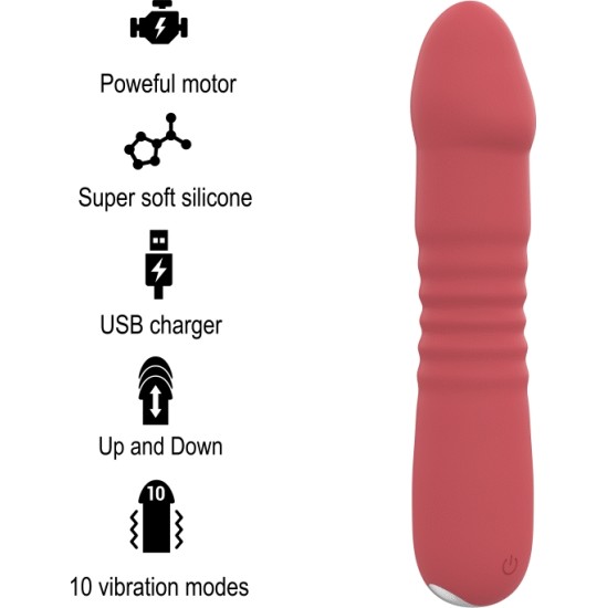 Intense Fun INTENSE - JUNI UZ AUGŠU UN DOWN 10 SARKANĀS VIBRĀCIJAS