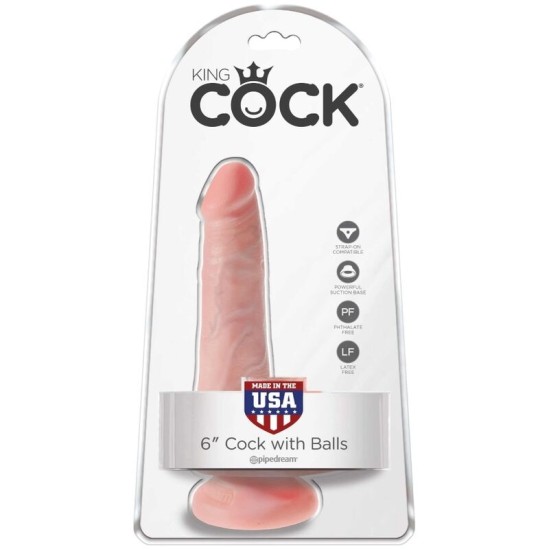 King Cock REALISTIC PENIS WITH BALLS 13.5 CM LIGHT
