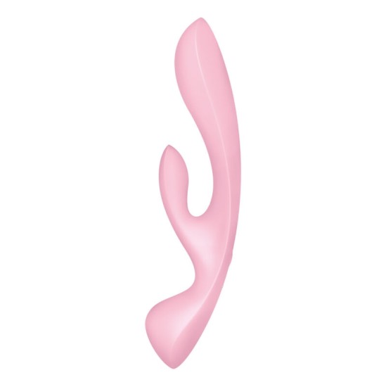 Satisfyer Vibrator APMIERINĀTĀJS - TRIPLE OH HIBRĪDA VIBRĀCIJA ROZĀ