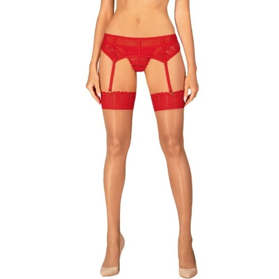 Obsessive Garter & Stockings OBSESSIVE - ЧУЛКИ INGRIDIA RED M/L