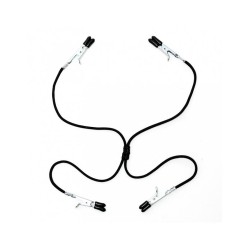 Bondage Play Зажимы для сосков и половых губ, черная резинка