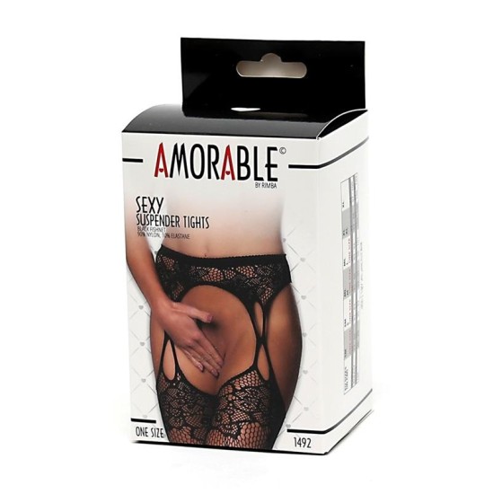 Amorable Suspenders Tight Black One Size