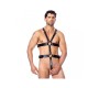 Bondage Play Adjustable Leather Harness with Rings