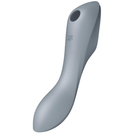 Satisfyer „Curvy Trinity 3 Vibe“ ir „Clitoris Sucker Triple Stimulation Bluegrey“.