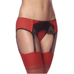 Amorable Подвязки со стрингами и чулками черно-красные