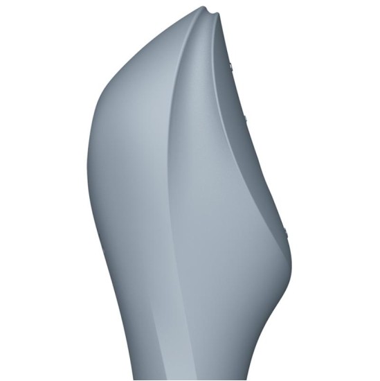 Satisfyer „Curvy Trinity 3 Vibe“ ir „Clitoris Sucker Triple Stimulation Bluegrey“.