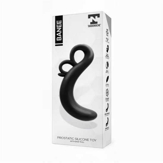 Tardenoche Banee Prostativ Stimulator with Easy Pull Silicone Black