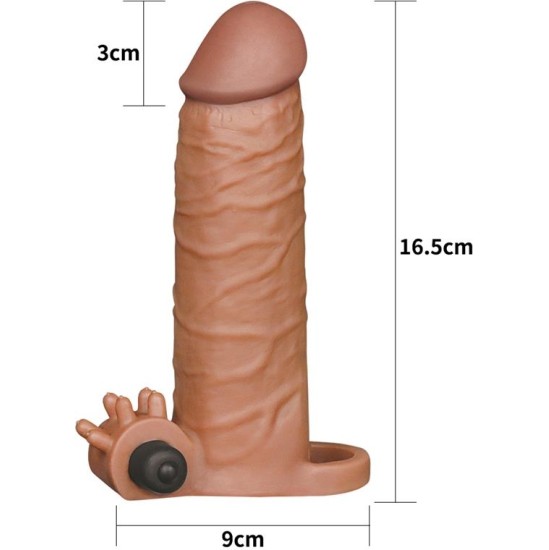 Lovetoy Penis Sleeve with Vibration Add 2 Pleasure X Tender Brown