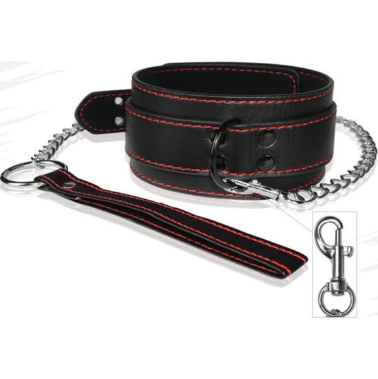 Lovetoy Ошейник и поводок бондаж черный