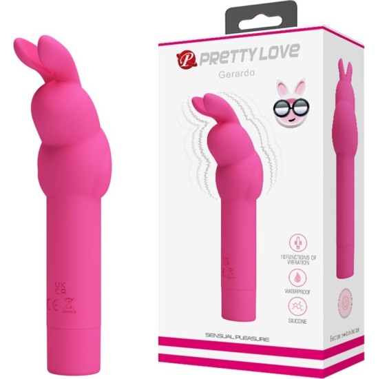 Pretty Love GERARDO FUSCHIA RABBIT SILICONE VIBRATOR