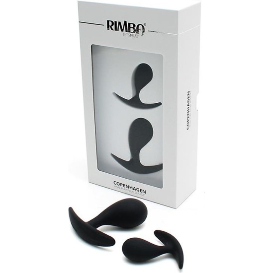 Rimba Toys Set of 2 Anatomic Butt Plug Copenhagen Black