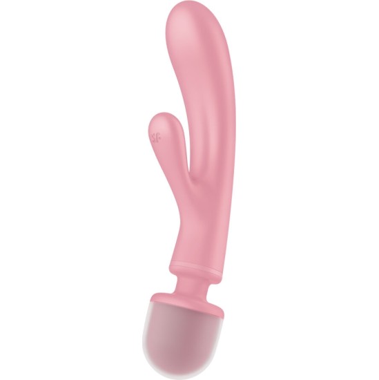 Satisfyer Vibrator APMIERINĀTĀJS - TRIPLE LOVER RABIT VIBRATOR MASAGER ROZĀ