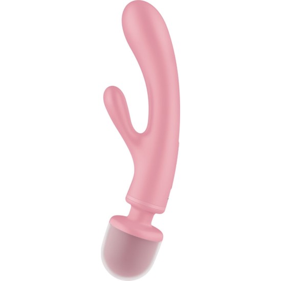 Satisfyer Vibrator SATISFYER - TRIPLE LOVER RABBIT VIBRATOR MASSAGER PINK