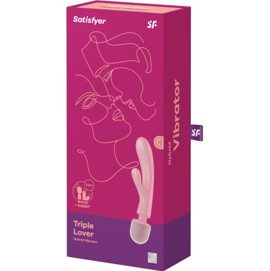 Satisfyer Vibrator SATISFYER - TRIPLE LOVER RABBIT VIBRATOR MASSAGER PINK