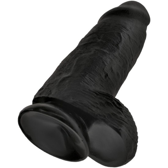 King Cock CHUBBY REĀLISTS PENIS 23 CM, MELNS