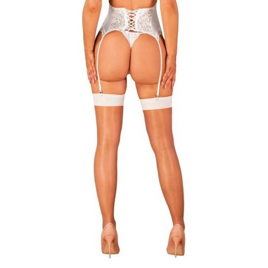 Obsessive Garter & Stockings OBSESSIVE - S814 ZEĶES BALTAS S/M