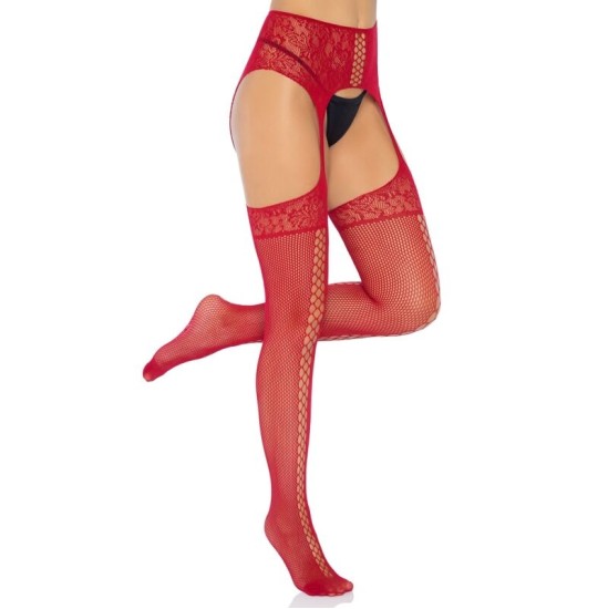 Leg Avenue Hosiery LEG AVENUE LACE UP GARTERBELT ZEES — BURGUNDIJAS VIENS IZMĒRS