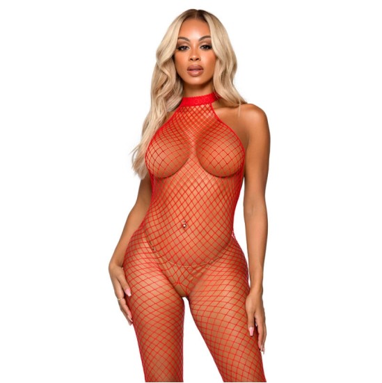 Le Frivole Bodystockings LEG AVENUE RACER NECK BODYSTOCKING VIENAS DYDIS - RAUDONA