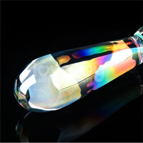 Lovetoy Glow in the Dark Glass Dildo Twilight Gleam Rising Ripples